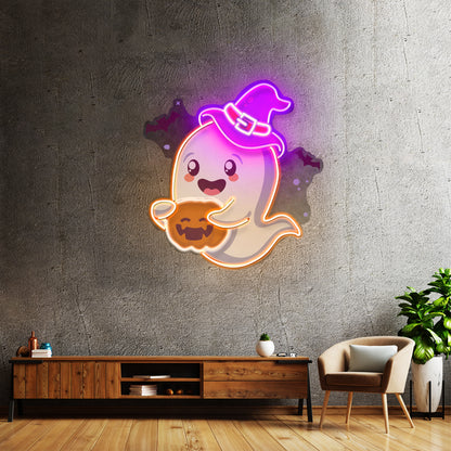 Playful Ghost Floating Led Neon Sign Light Custom Led Signs