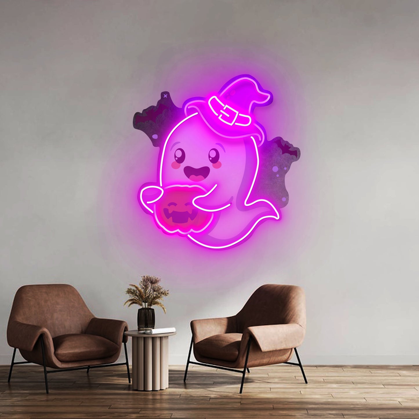 Playful Ghost Floating Led Neon Sign Light Custom Led Signs