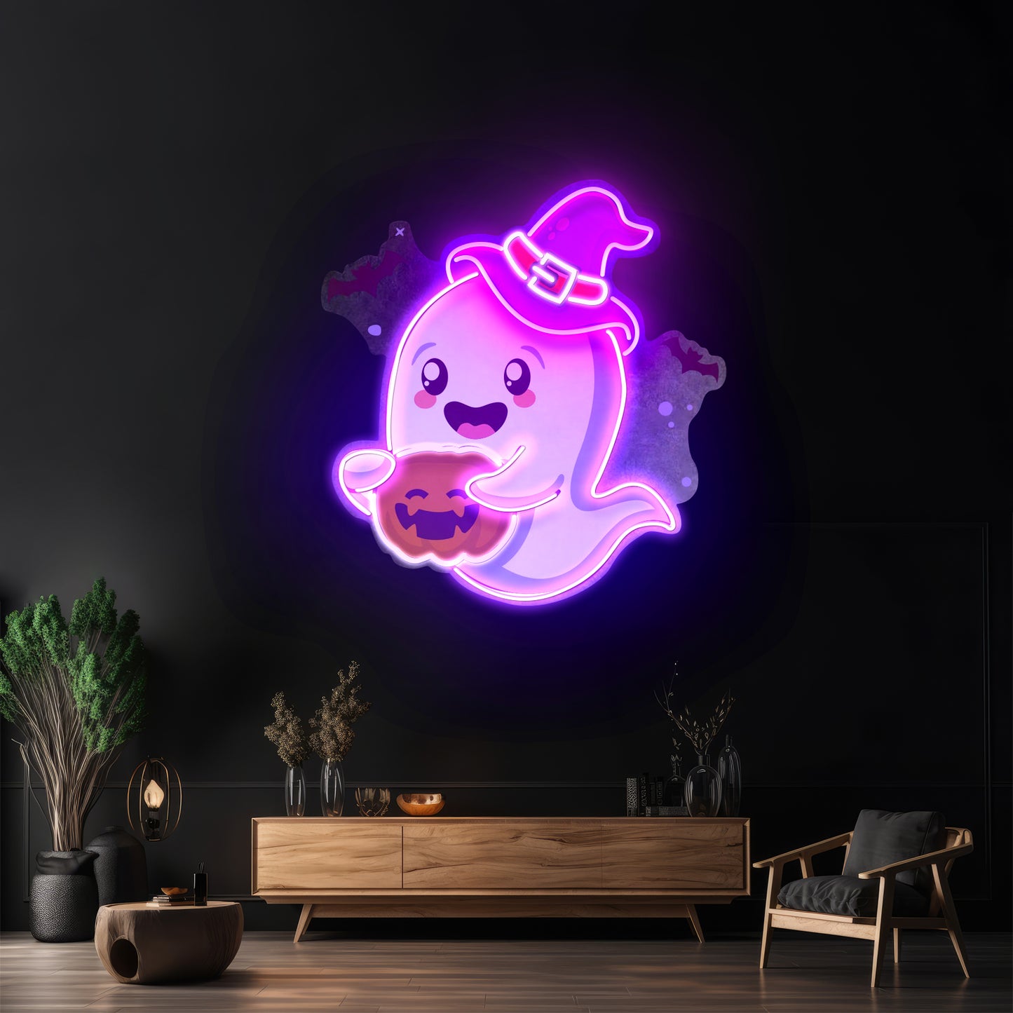 Playful Ghost Floating Led Neon Sign Light Custom Led Signs