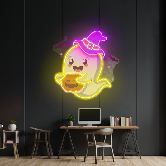 Playful Ghost Floating Led Neon Sign Light Custom Led Signs