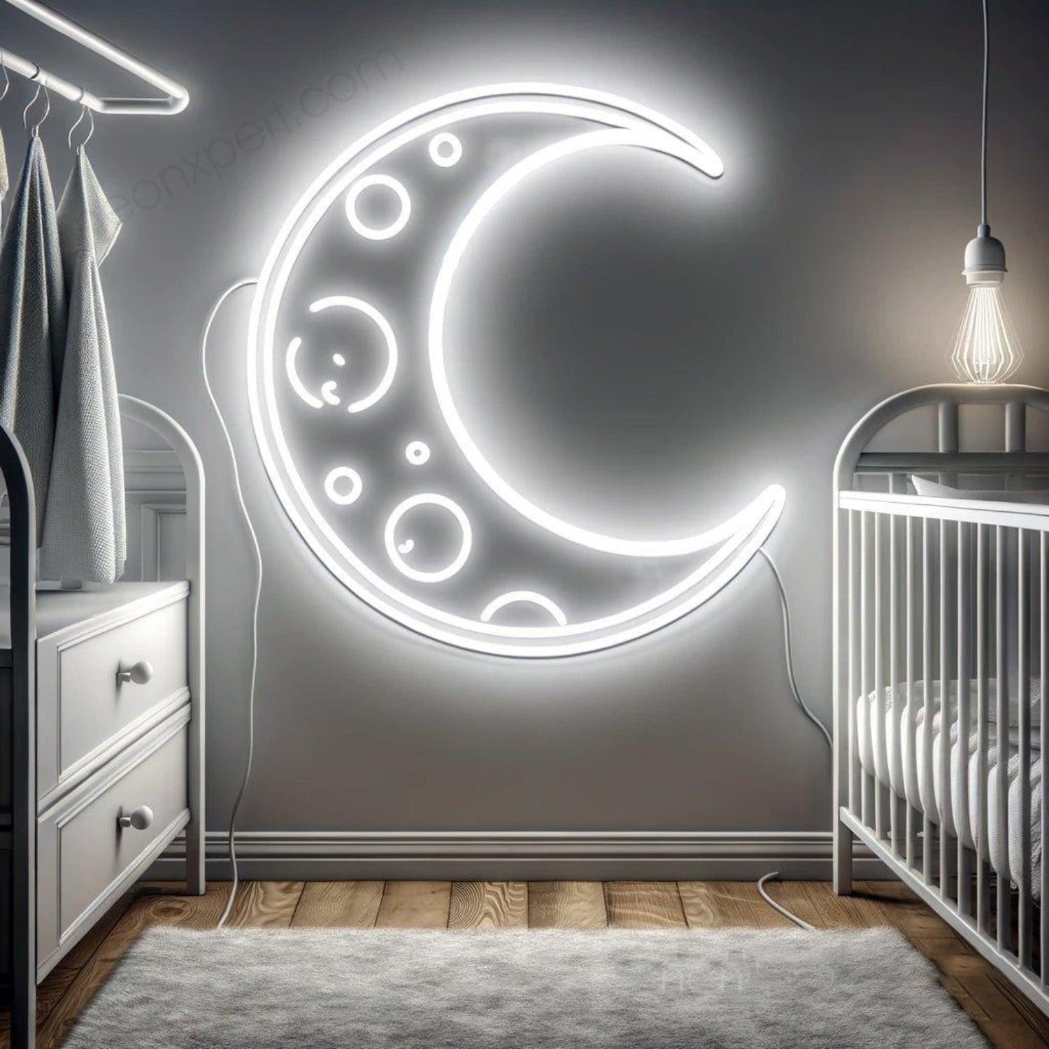 Playful Moon Led Neon Sign For Cozy Nursery Wall Decor | Shineneon