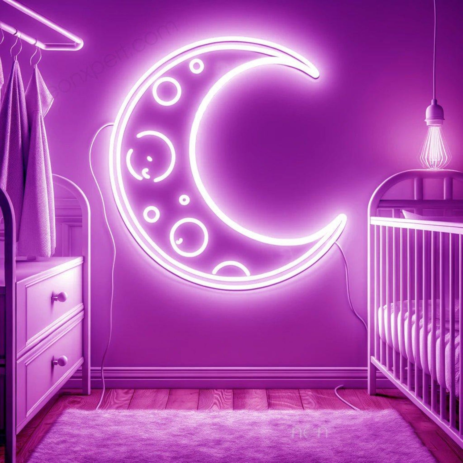 Playful Moon Led Neon Sign For Cozy Nursery Wall Decor | Shineneon