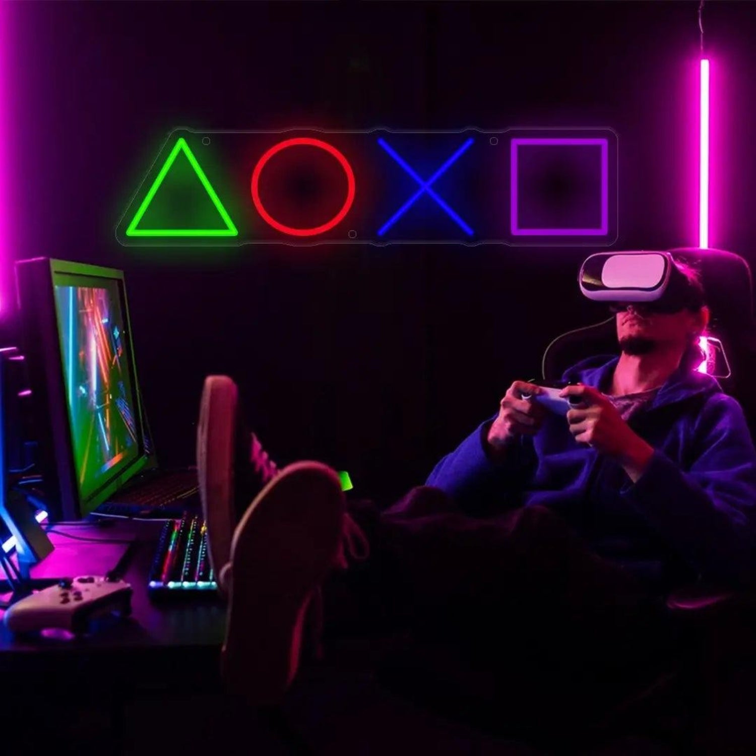 Playstation Controls Multicolor Led Neon Sign For Game Room | Shineneon