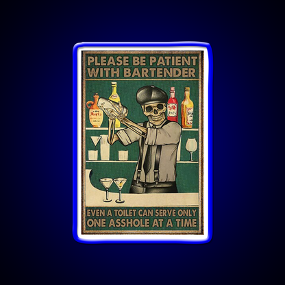 Please Be Patient With Bartender Man Cave Bar Led Neon Sign Rgb Color