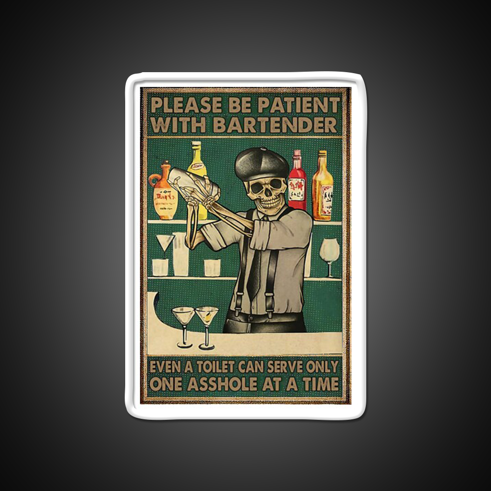 Please Be Patient With Bartender Man Cave Bar Led Neon Sign Rgb Color