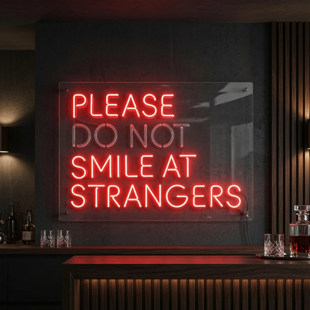 Please Do Not Smile At Strangers LED Neon Sign - 02 High-Converting Product Image