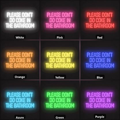 Please Don T Do Coke LED Neon Sign Garage Man Cave Neon Sign color grid