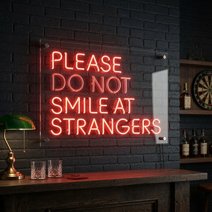 Please Don't Smile LED Neon Sign - 03 Real Lifestyle Scene