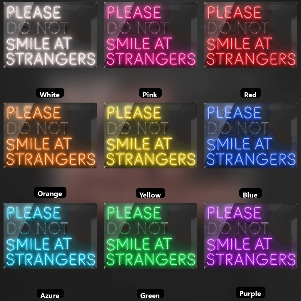 Please Don't Smile LED Neon Sign - 05 Color Grid
