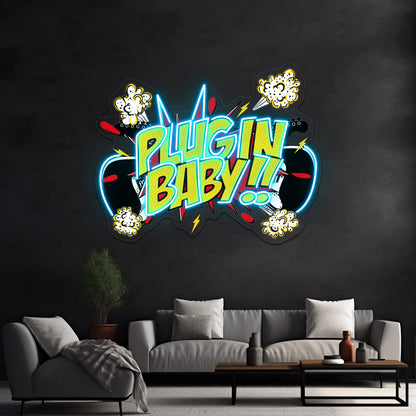 Plug In Baby Artwork Led Neon Signs Custom