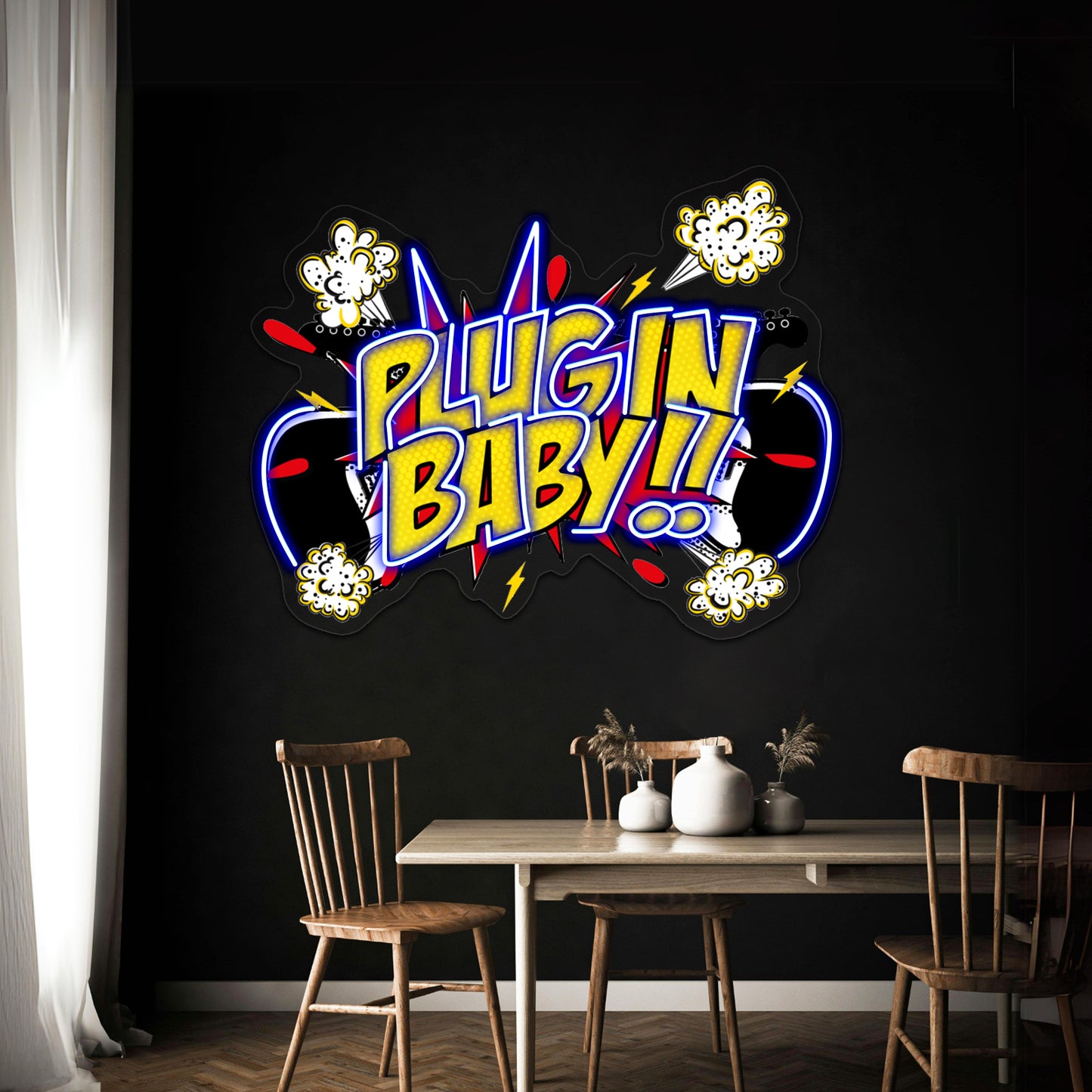 Plug In Baby Artwork Led Neon Signs Custom