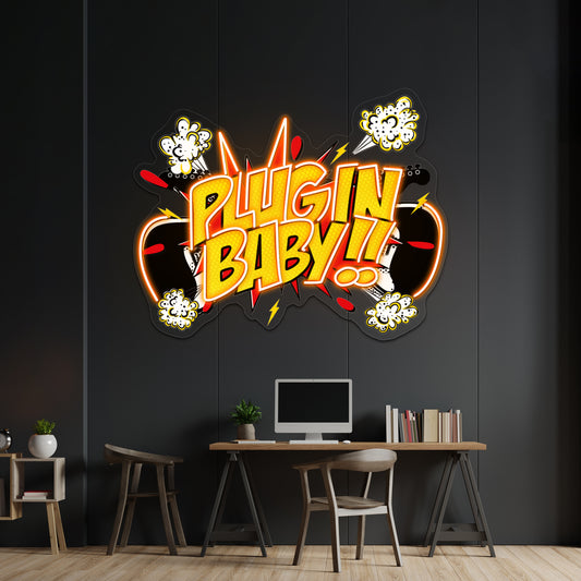 Plug In Baby Artwork Led Neon Signs Custom