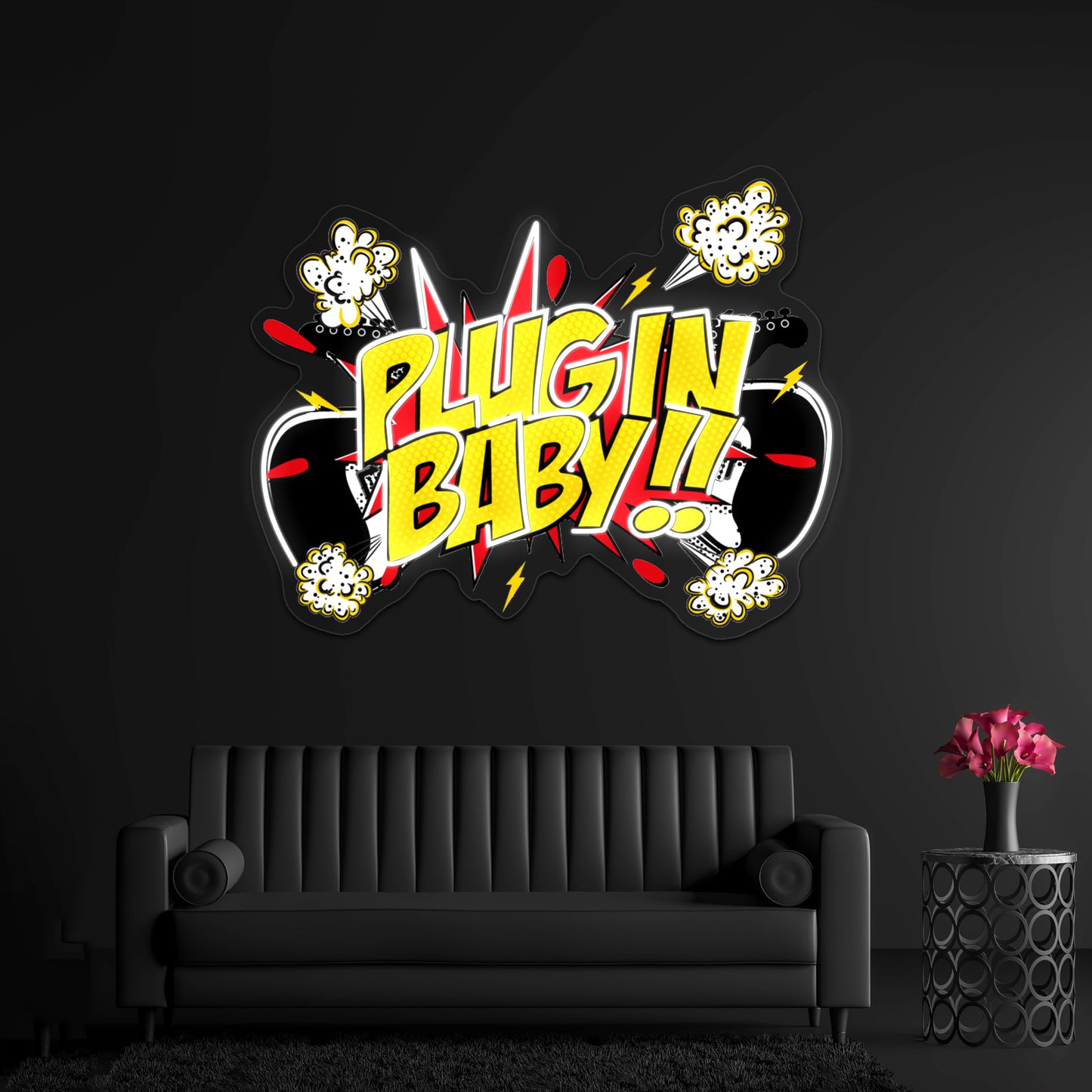 Plug In Baby Artwork Led Neon Signs Custom