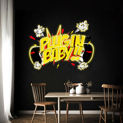 Plug In Baby Artwork Led Neon Signs Custom