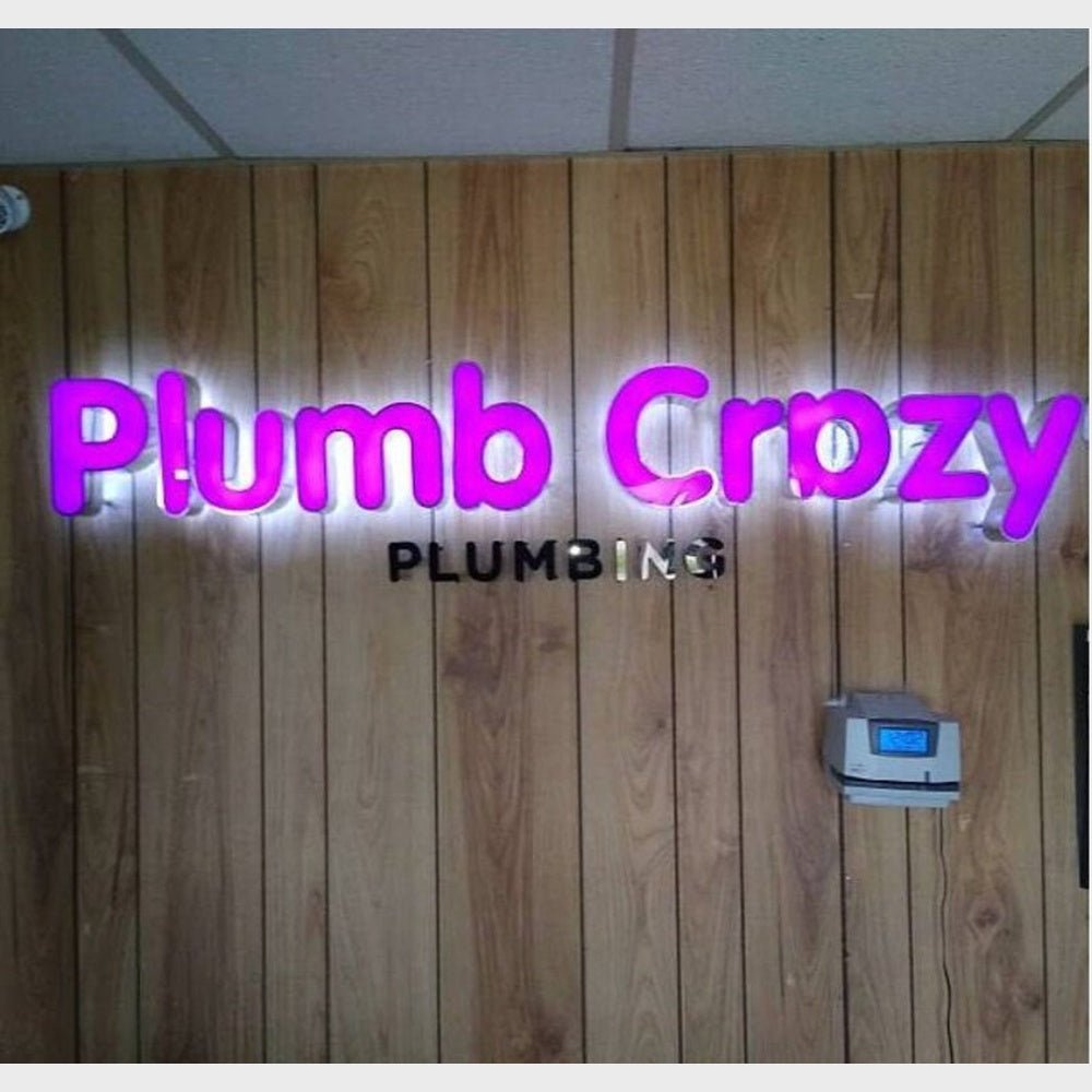 Plumb Crazy 3D Frontlit And Backlit Channel Letter Led Light Sign - Shineneon