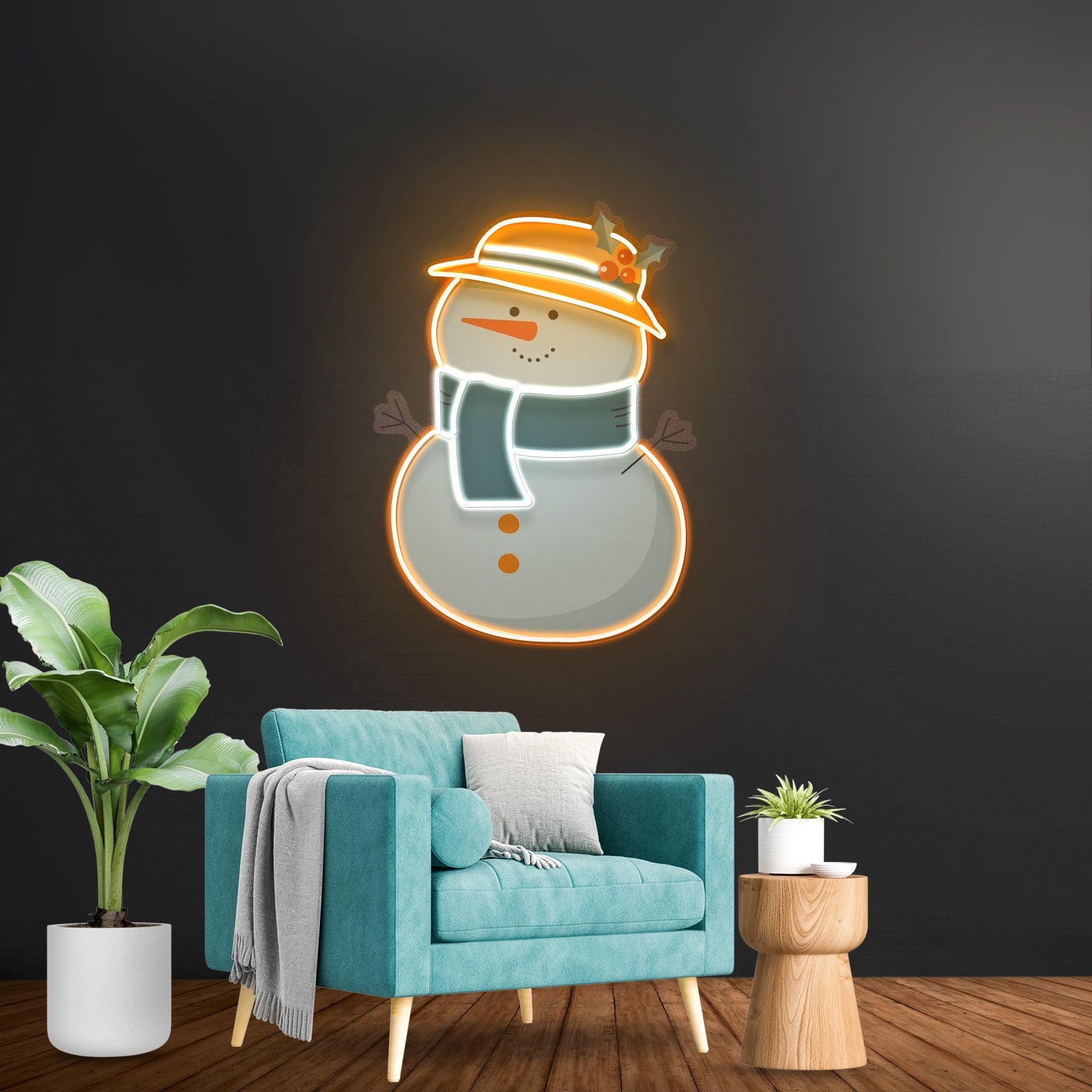 Plump Snowman Christmas Led Neon Acrylic Artwork For Sale - Shineneon