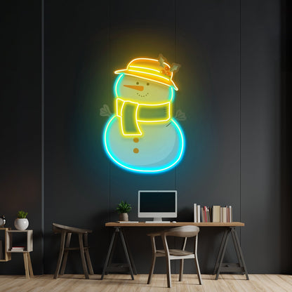 Plump Snowman Christmas Led Neon Acrylic Artwork For Sale - Shineneon