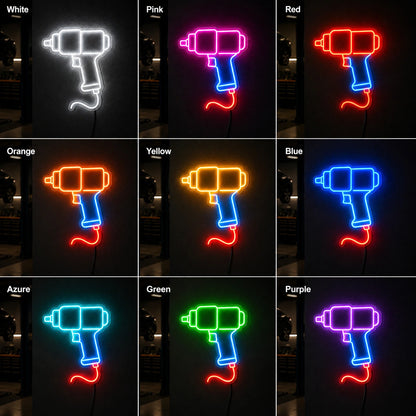 Pneumatic Impact Wrench LED Neon Sign color grid