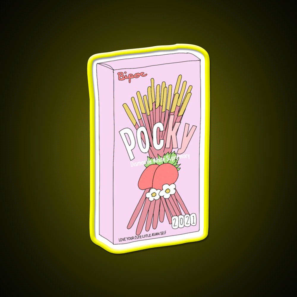 Pocky For Poc Snack Food Led Neon Sign Rgb Color - Custom LED neon sign front view