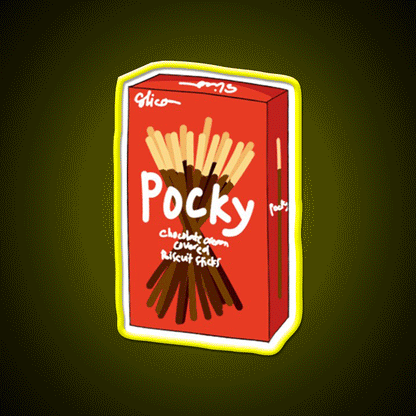 Pocky Snack Food Led Neon Sign Rgb Color - Custom LED neon sign front view