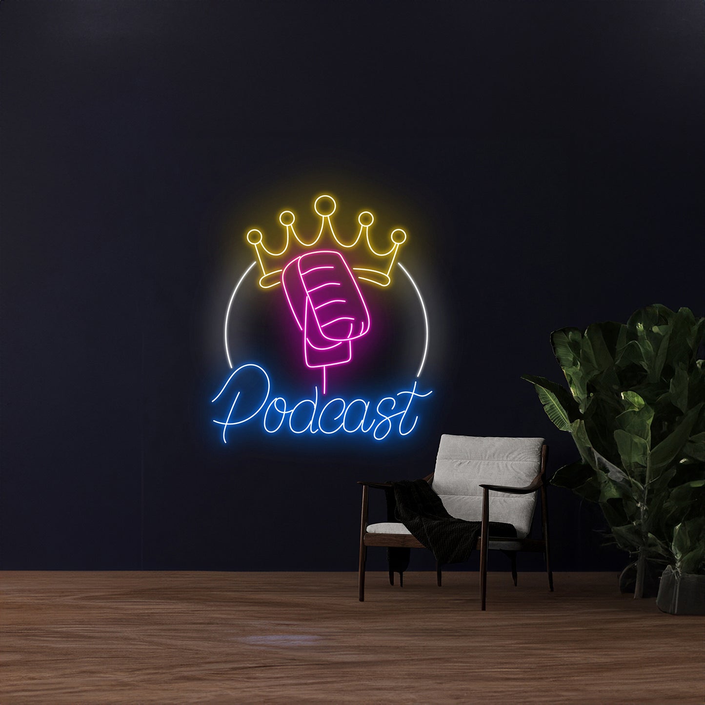 Podcast Microphone Neon Sign