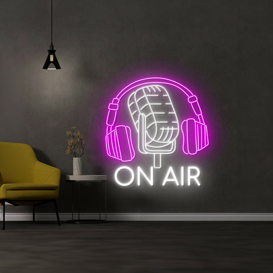 Podcast On Air Neon Sign On Air Led Light, Podcast Led Sign