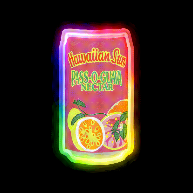 Pog Snack Food Led Neon Sign Rgb Color - LED neon sign close-up detail