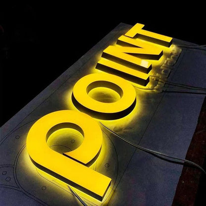 Point 3D Frontlit And Backlit Channel Letter Led Light Sign - Shineneon