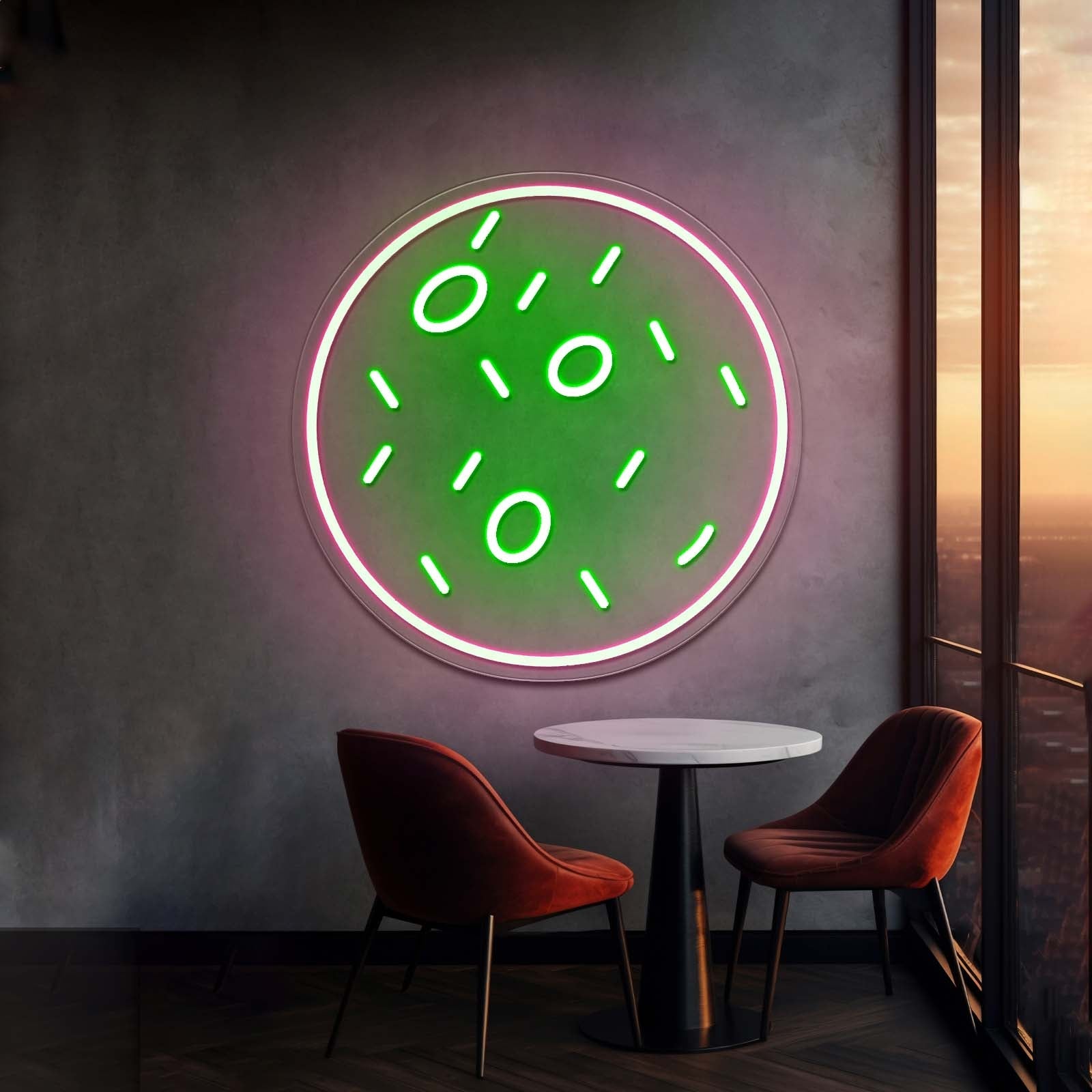 Pointed Fish In Round Frame Led Neon Sign Light Custom Led Signs - Shineneon