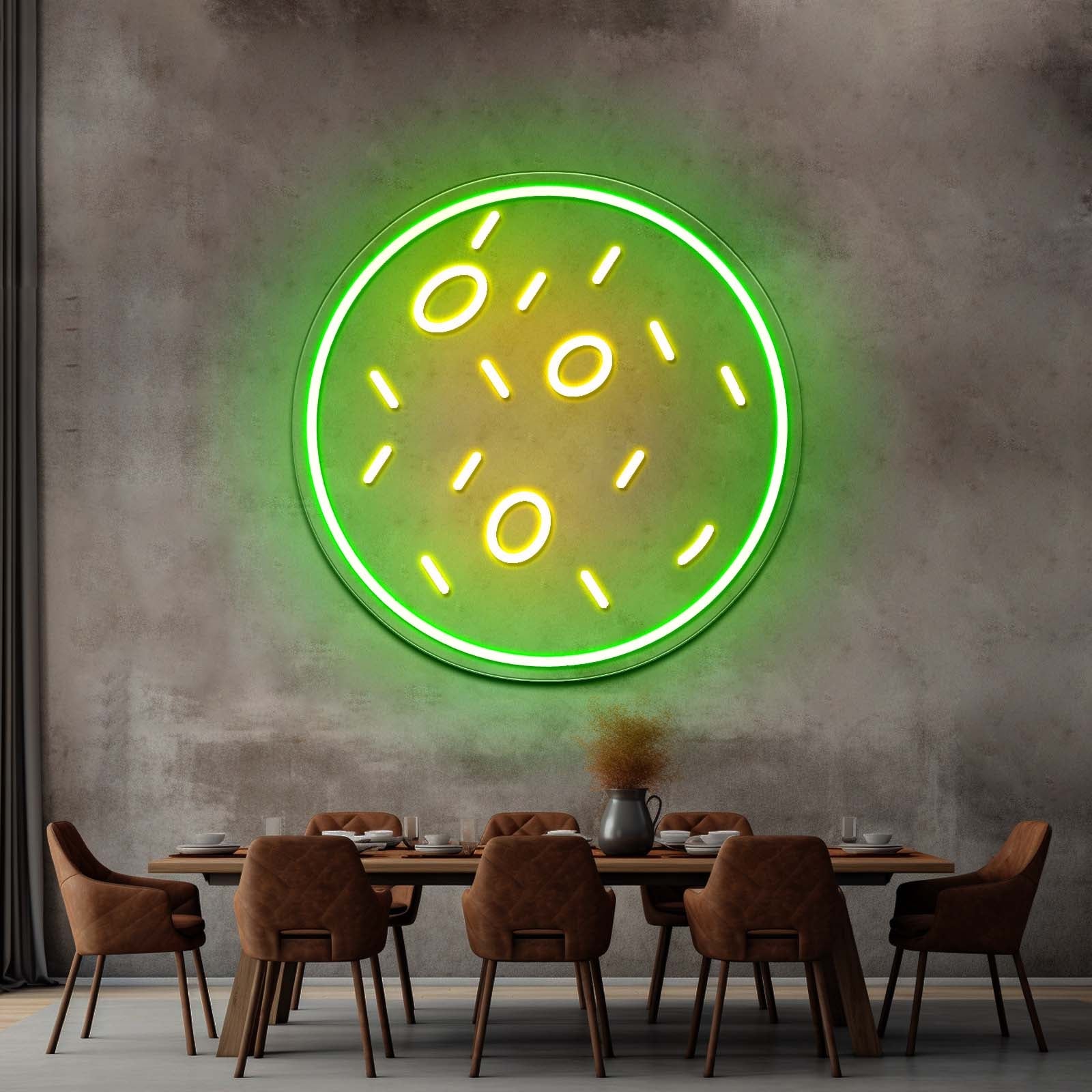 Pointed Fish In Round Frame Led Neon Sign Light Custom Led Signs - Shineneon