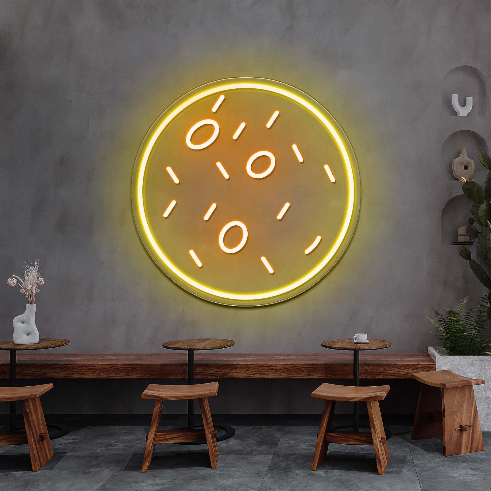 Pointed Fish In Round Frame Led Neon Sign Light Custom Led Signs - Shineneon