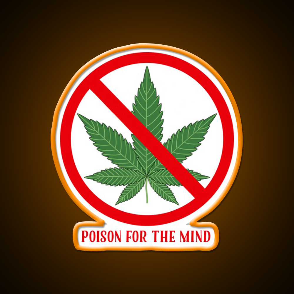 Poison For The Mind Hemp Inspired Green Leaf Led Neon Sign Rgb Color - LED neon sign view 6