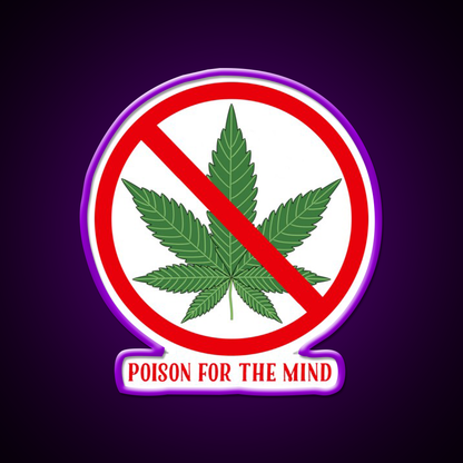 Poison For The Mind Hemp Inspired Green Leaf Led Neon Sign Rgb Color - LED neon sign view 9