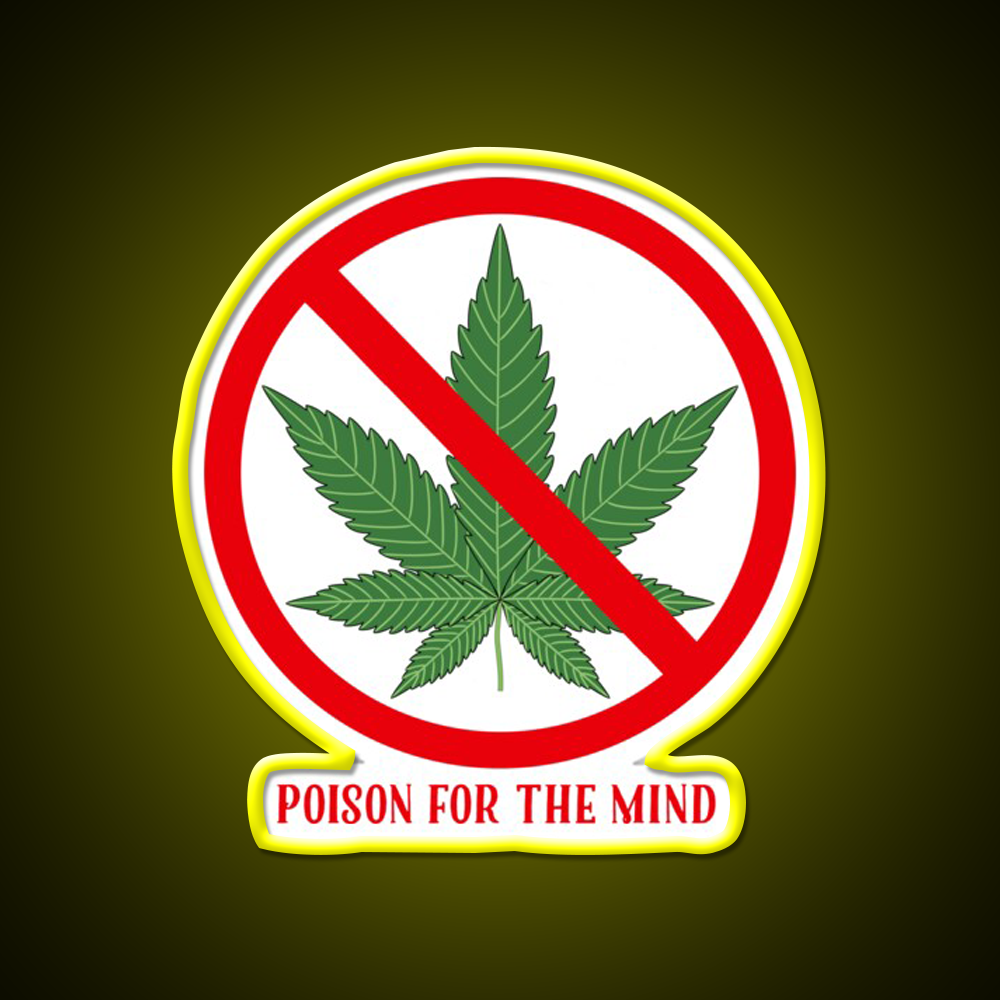 Poison For The Mind Hemp Inspired Green Leaf Led Neon Sign Rgb Color - LED neon sign view 7