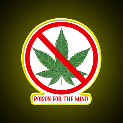 Poison For The Mind Hemp Inspired Green Leaf Led Neon Sign Rgb Color - LED neon sign view 7