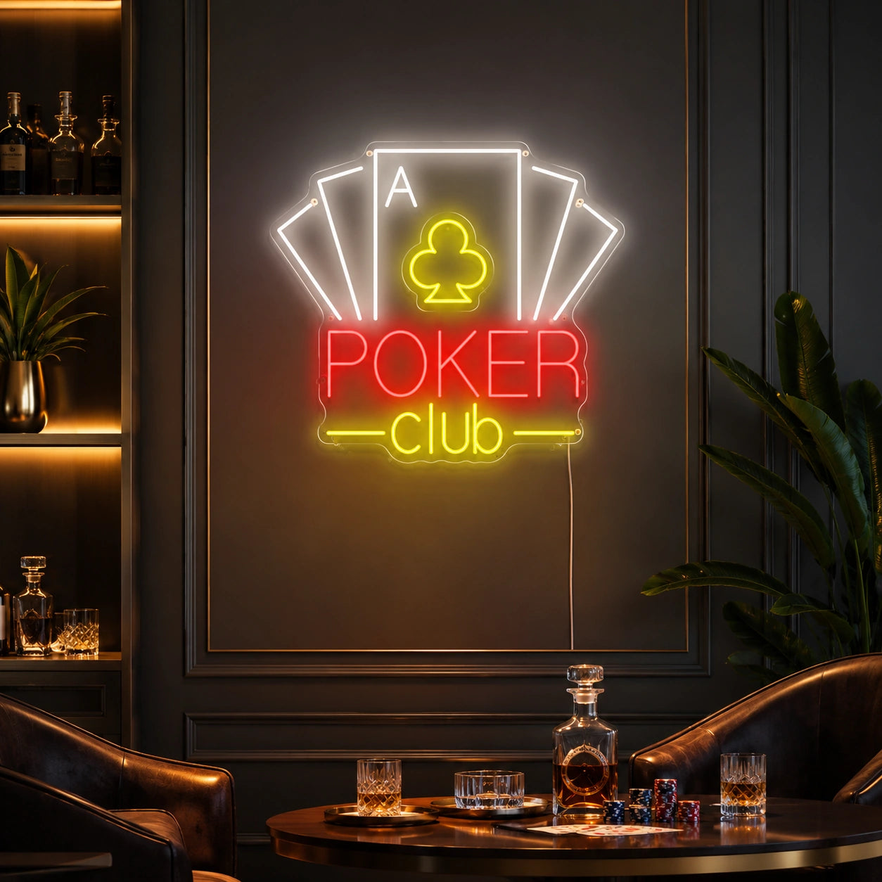 Poker Club Cards Neon Sign LED Neon Sign high-converting product image