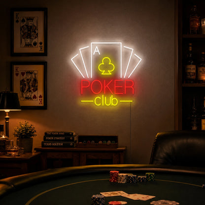 Poker Club Cards Neon Sign LED Neon Sign real lifestyle scene