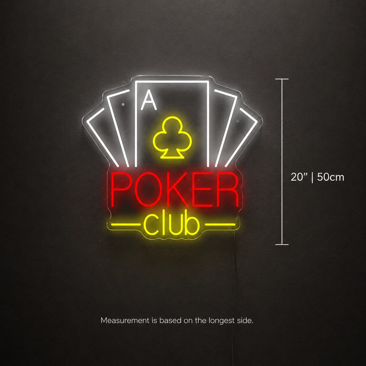 Poker Club Cards Neon Sign LED Neon Sign size image