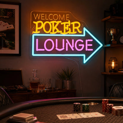 Poker Lounge Arrow Neon Sign LED Neon Sign real lifestyle scene
