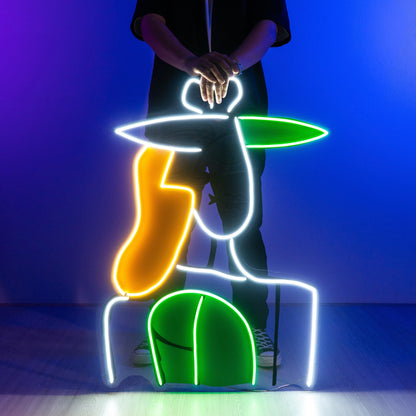 Poker Skull Dice Blue-Red Uv Printed Led Neon Sign For Home Bar Gaming Decor | Shineneon