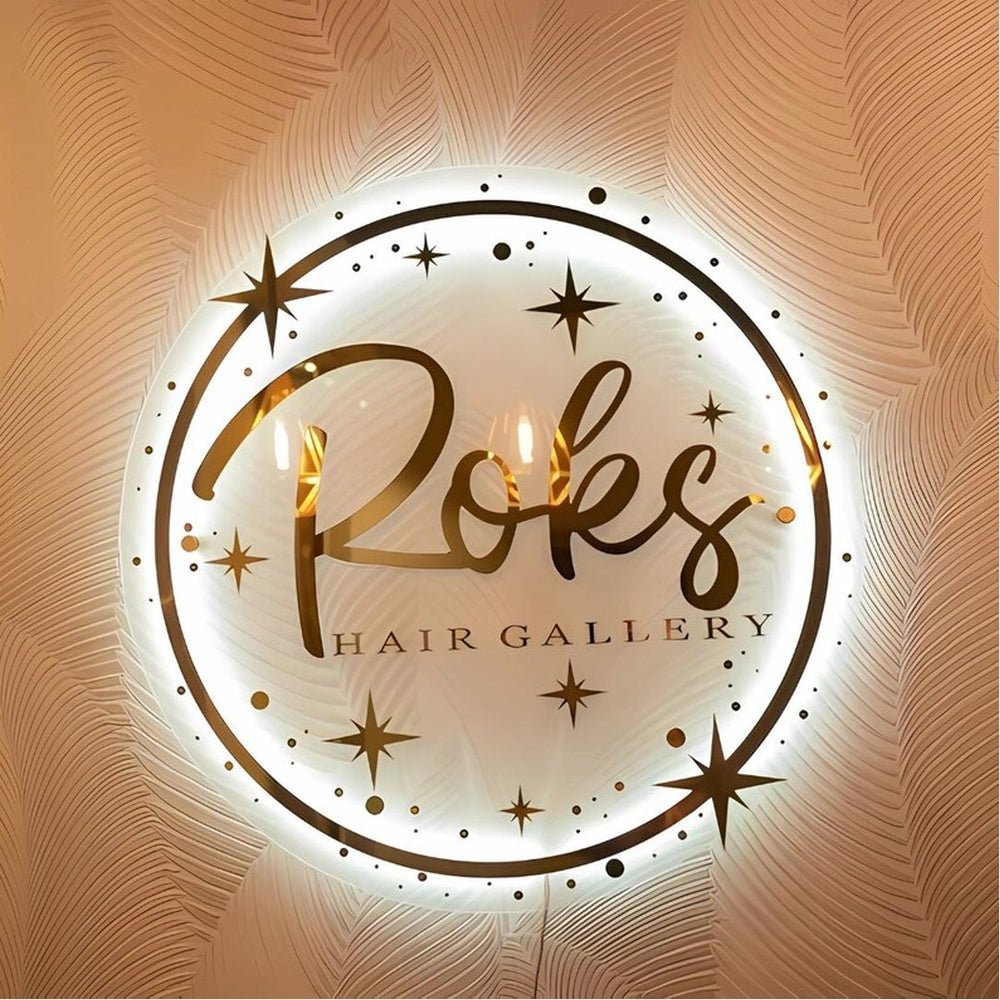 Poks Hair Gallery Acrylic Business Logo Sign - Shineneon