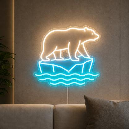 Polar Bear On Ice LED Neon Sign high-converting product image