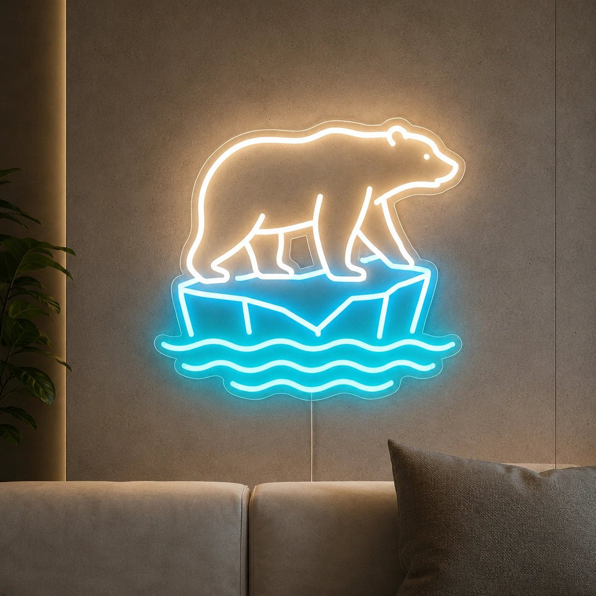 Polar Bear On Ice LED Neon Sign - Shineneon