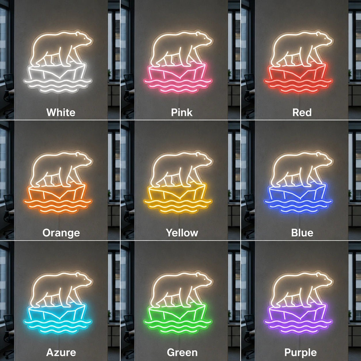 Polar Bear On Ice LED Neon Sign - Shineneon