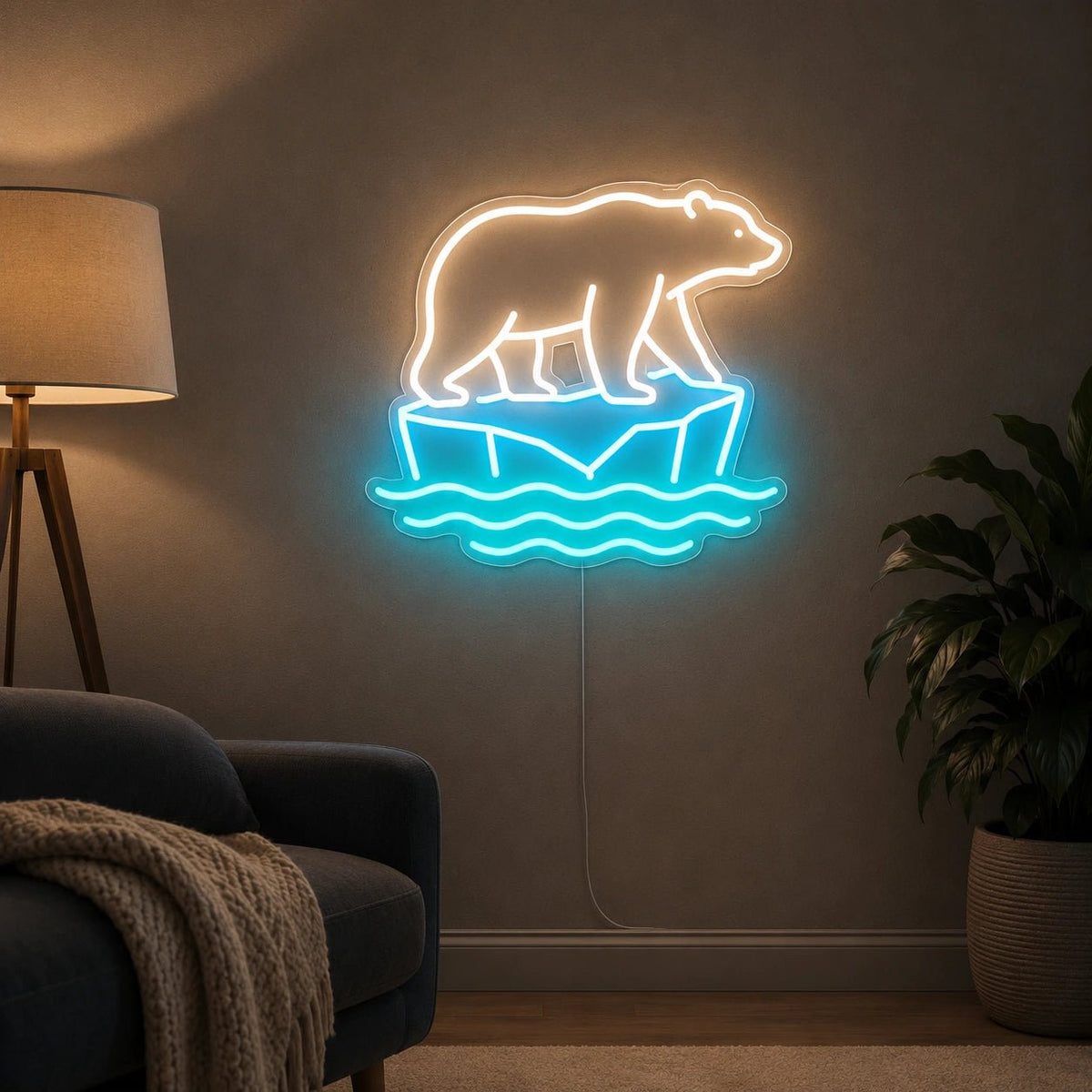 Polar Bear On Ice LED Neon Sign - Shineneon