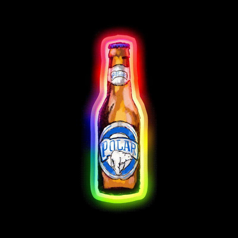Polar Beer Venezuelan Beer Venezuela Beer Bar Decor Led Neon Sign Rgb Color - LED neon sign close-up detail