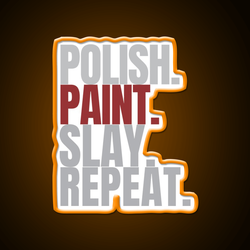 Polish Paint Slay Repat Nail Salon Led Neon Sign Rgb Color - Shineneon