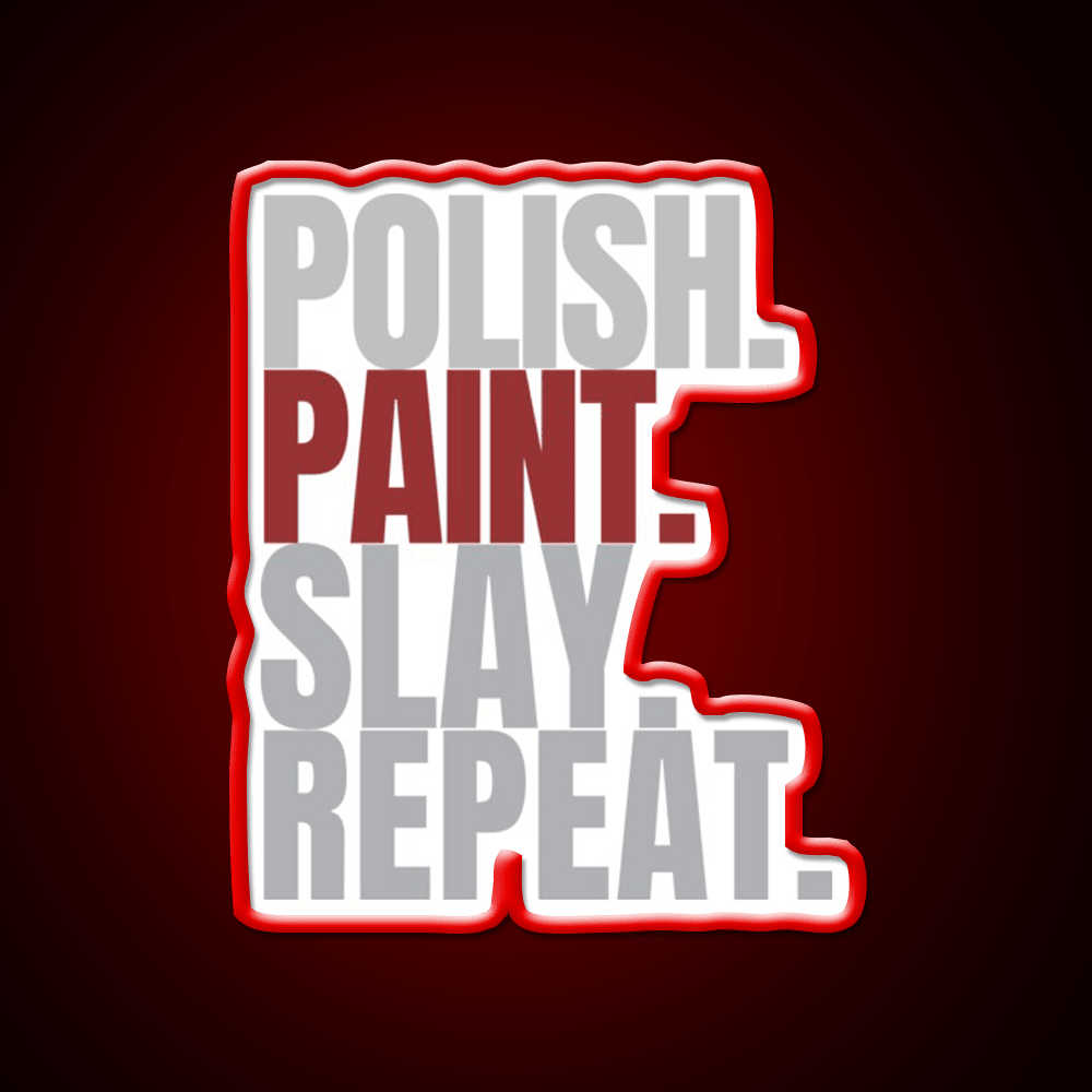 Polish Paint Slay Repat Nail Salon Led Neon Sign Rgb Color - Shineneon