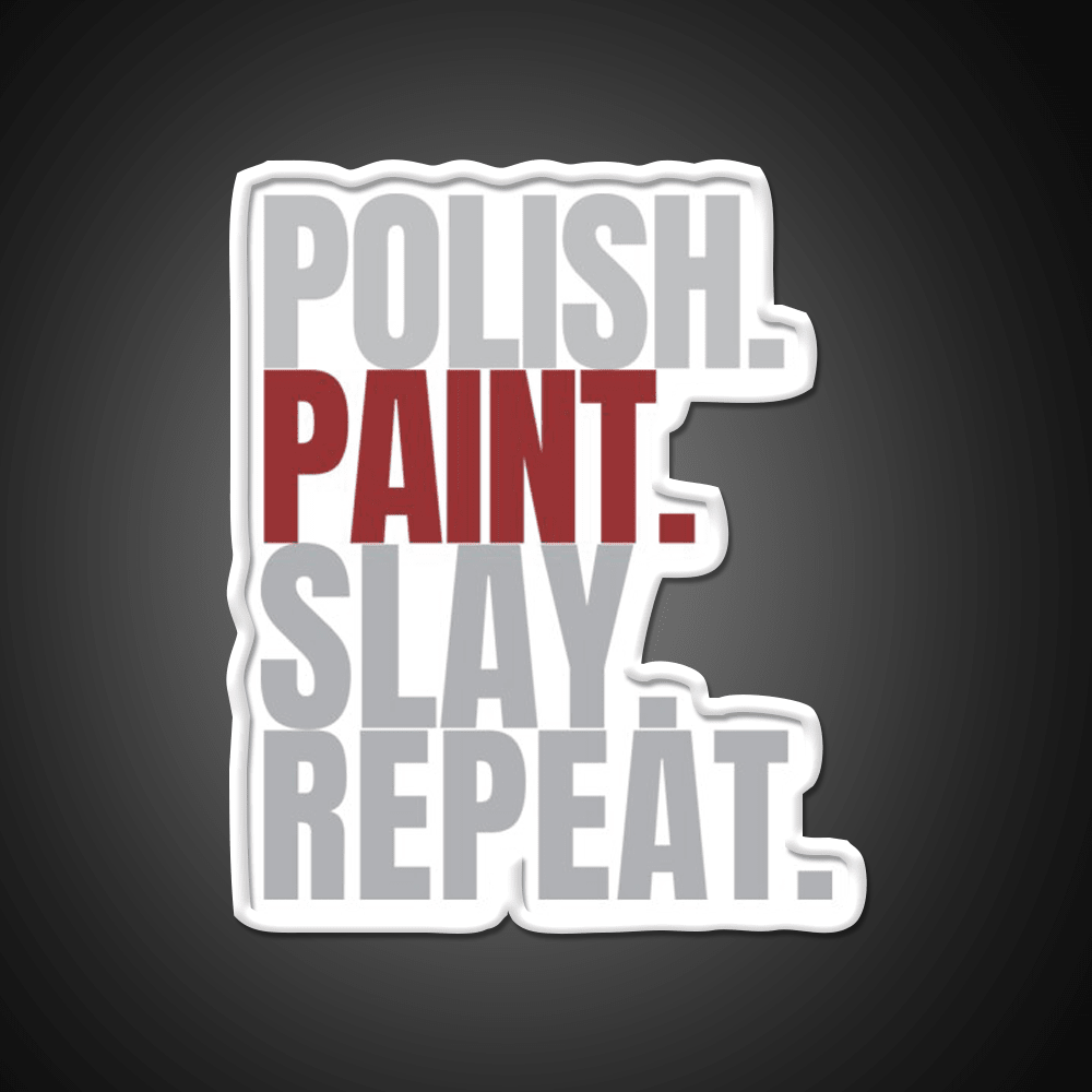Polish Paint Slay Repat Nail Salon Led Neon Sign Rgb Color - Shineneon