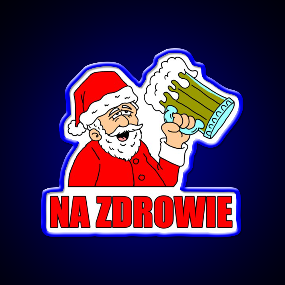 Polish Santa Drinking Na Zdrowie Man Cave Bar Led Neon Sign Rgb Color